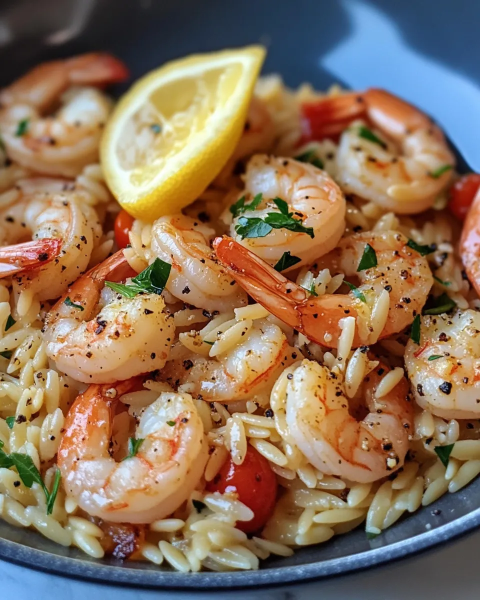 Homemade Zesty Lemon Pepper Shrimp Orzo recipe photo