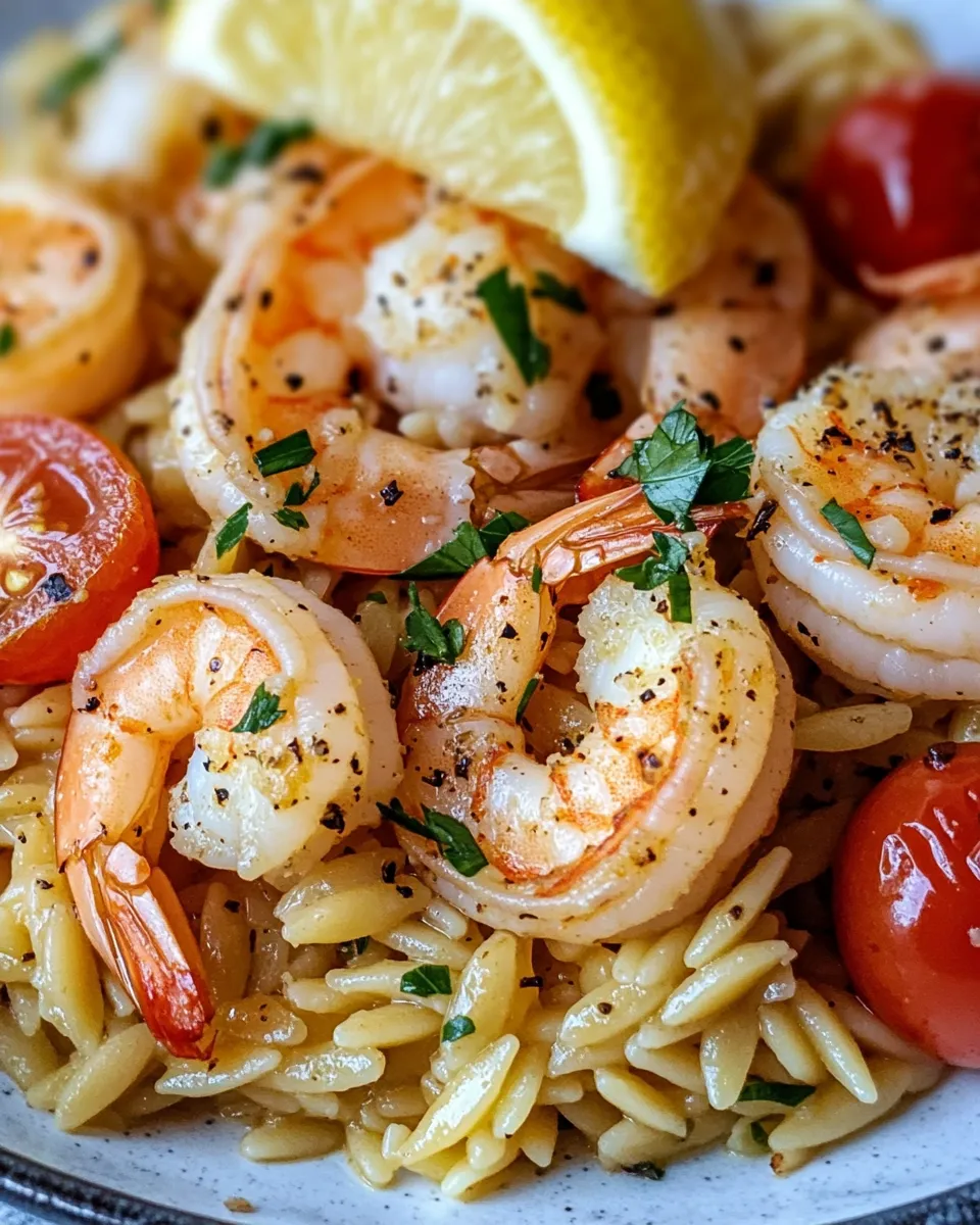 Classic Zesty Lemon Pepper Shrimp Orzo dish photo