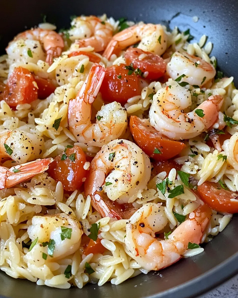 Delicious Zesty Lemon Pepper Shrimp Orzo picture