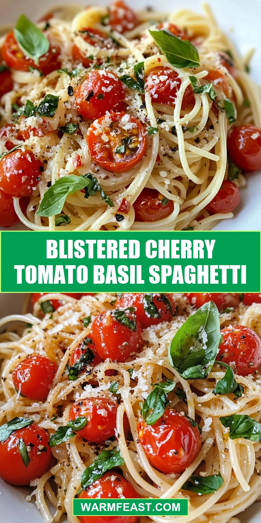 Easy Blistered Cherry Tomato Basil Spaghetti Recipe