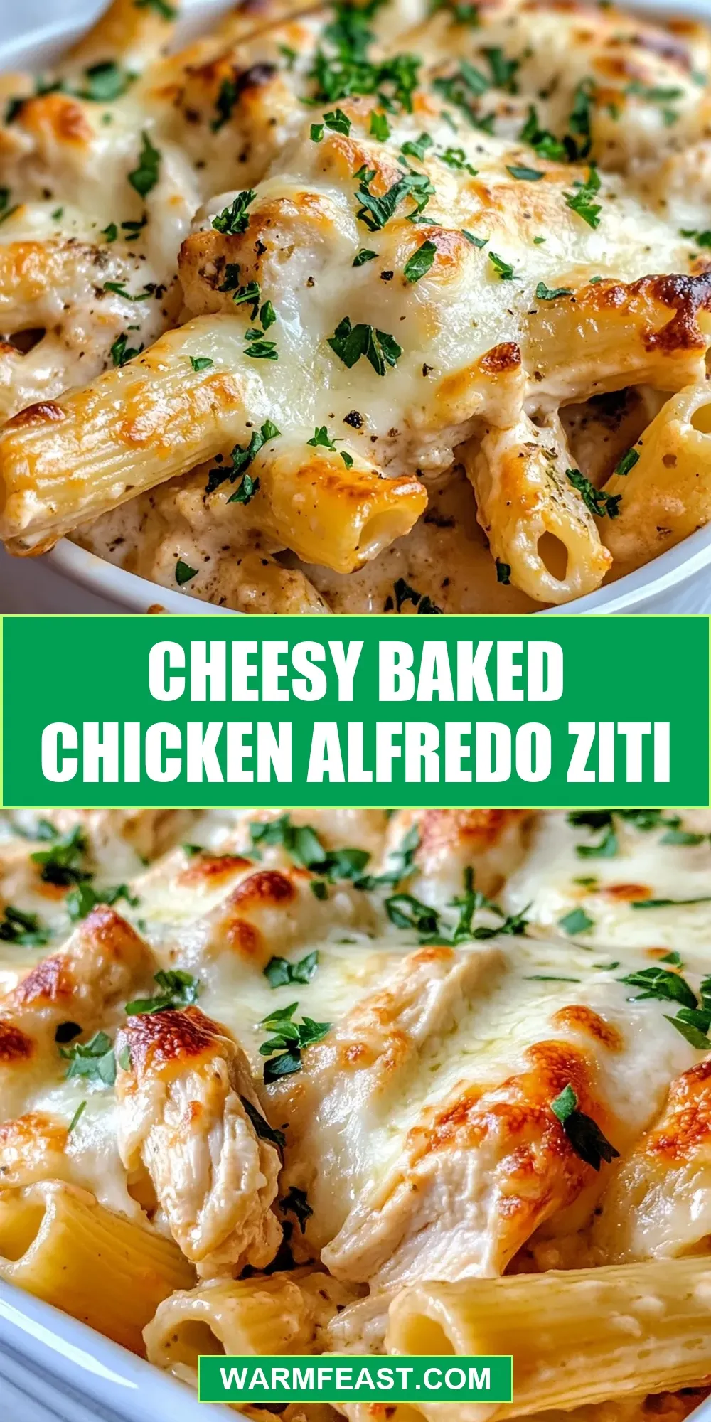 How To Make Simple Cheesy Baked Chicken Alfredo Ziti
