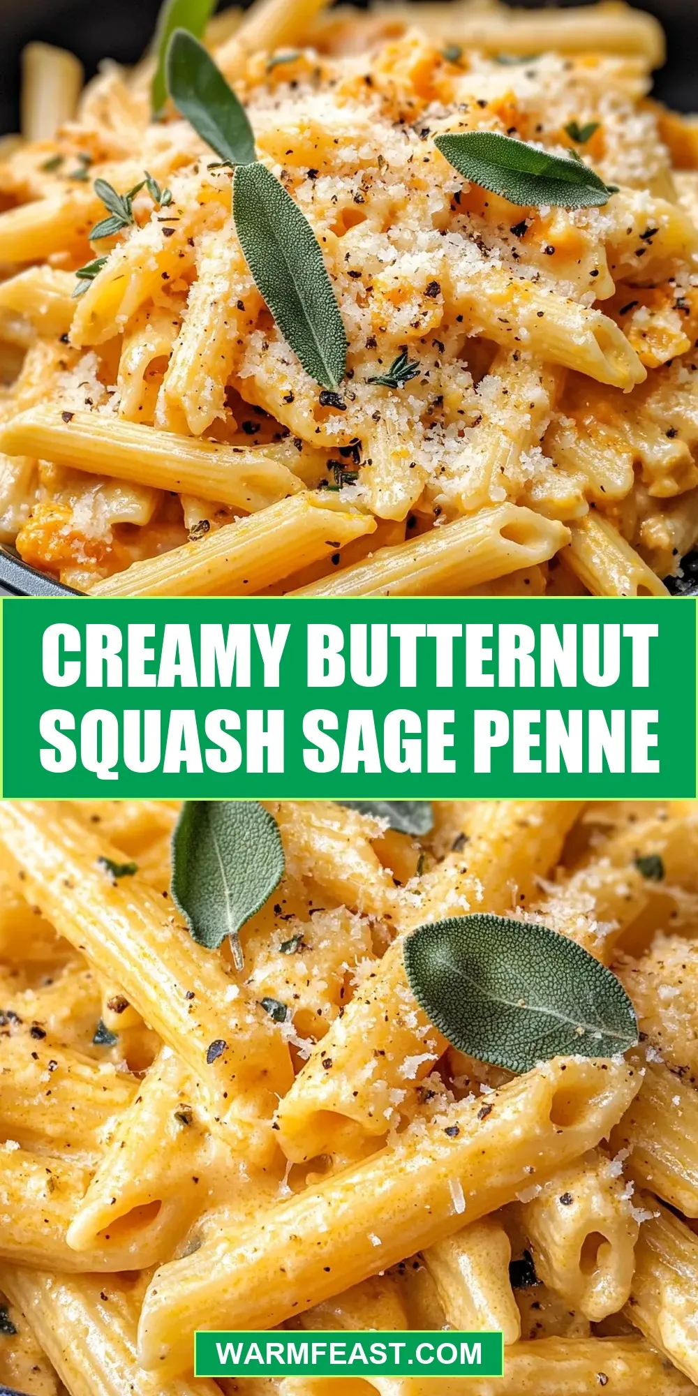Creamy Butternut Squash Sage Penne Recipe