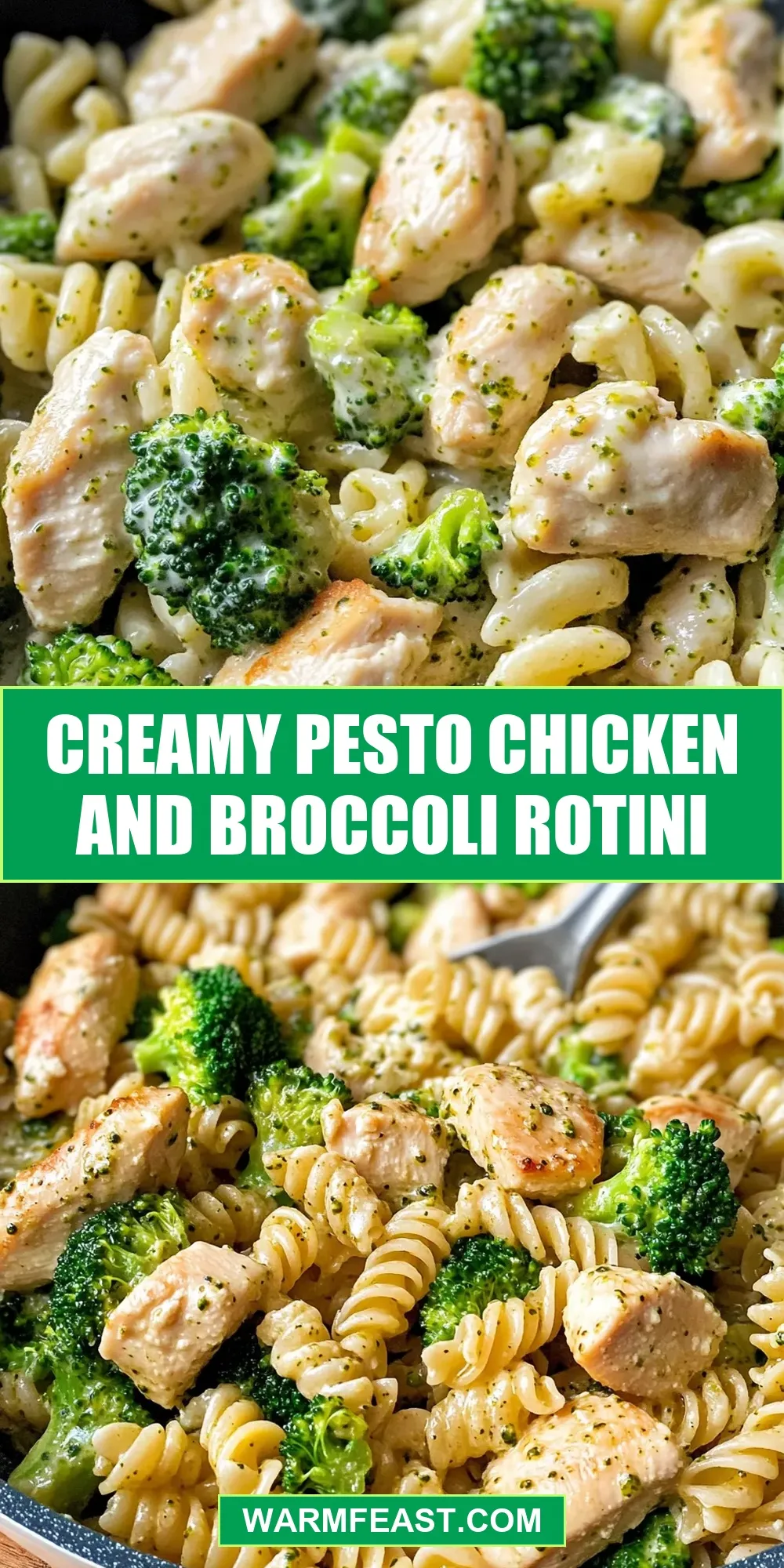 Easy Creamy Pesto Chicken And Broccoli Rotini Recipe