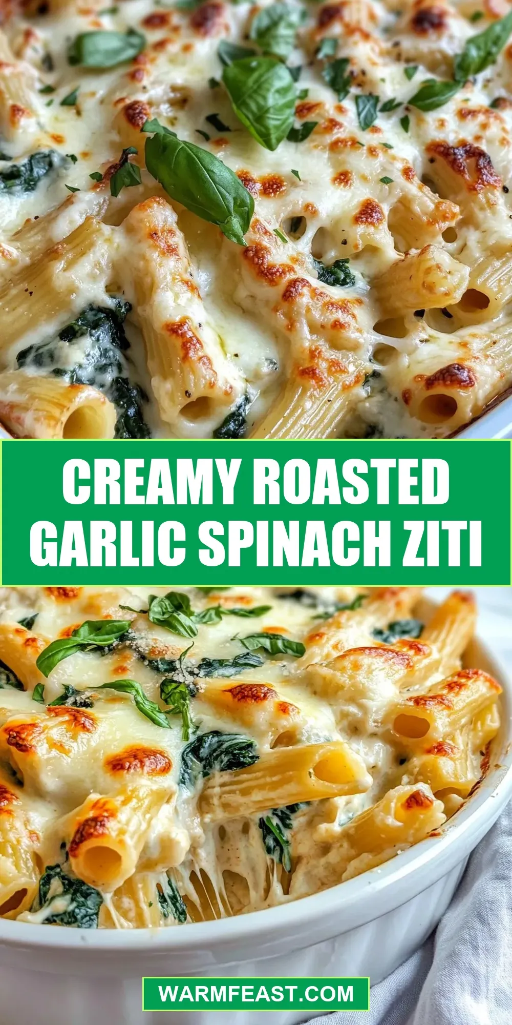 How To Make Quick Creamy Roasted Garlic Spinach Ziti