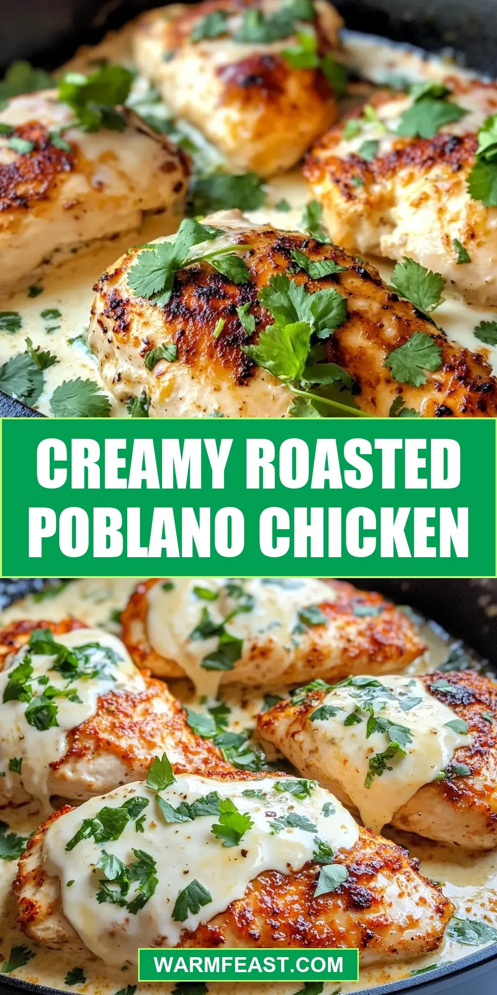Easy Creamy Roasted Poblano Chicken Recipe