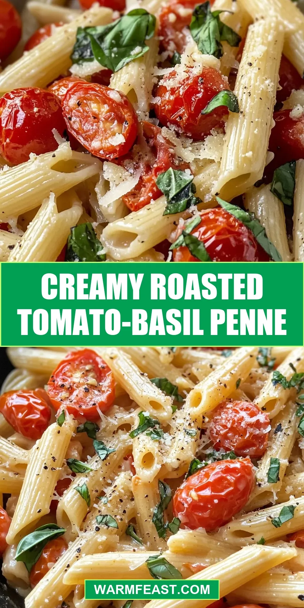 Creamy Roasted Tomato-Basil Penne (The Best & Delicious)