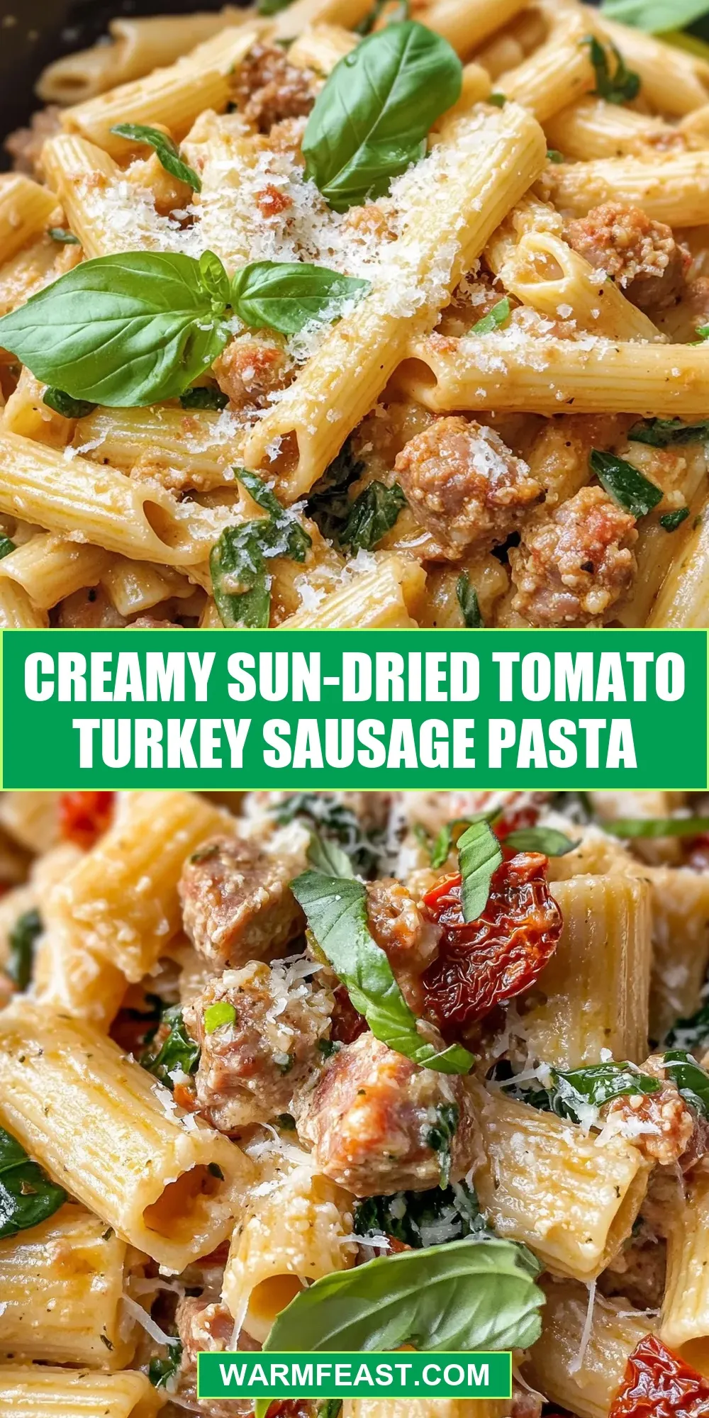 Creamy Creamy Sun-Dried Tomato Turkey Sausage Pasta