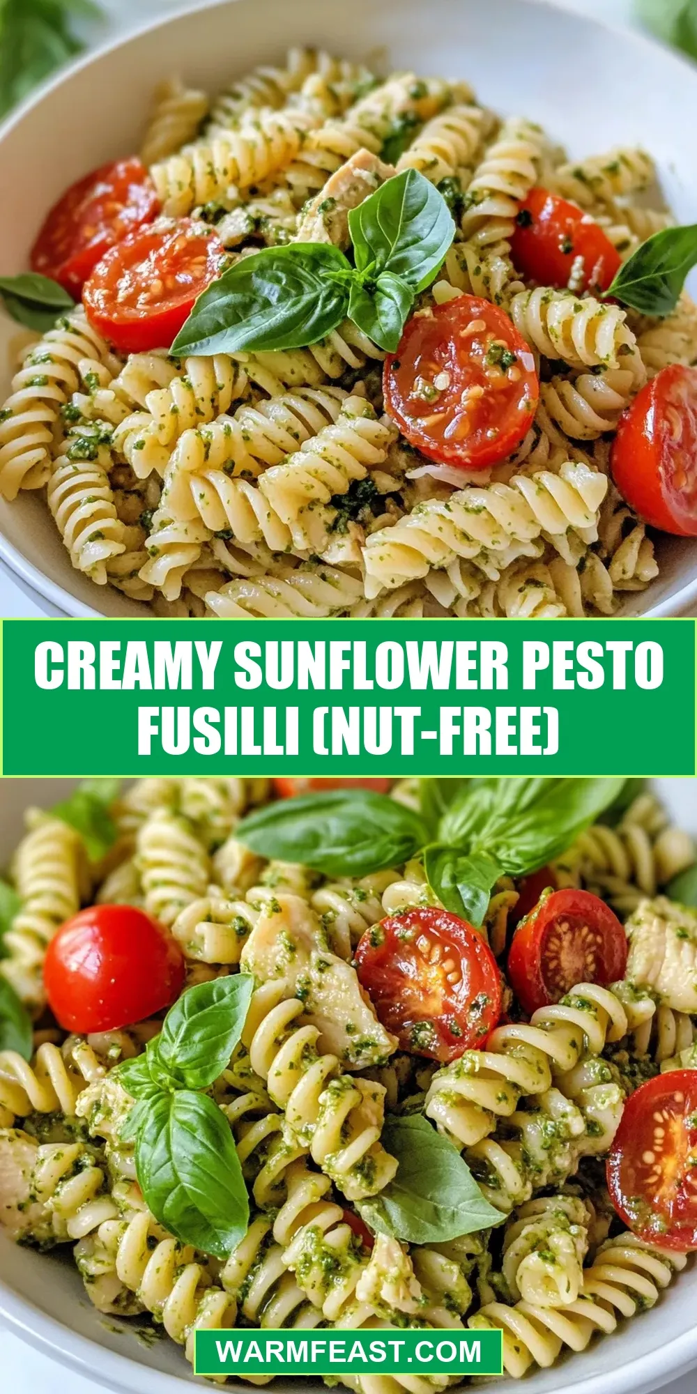 The Best Creamy Sunflower Pesto Fusilli (Nut-Free) Ever