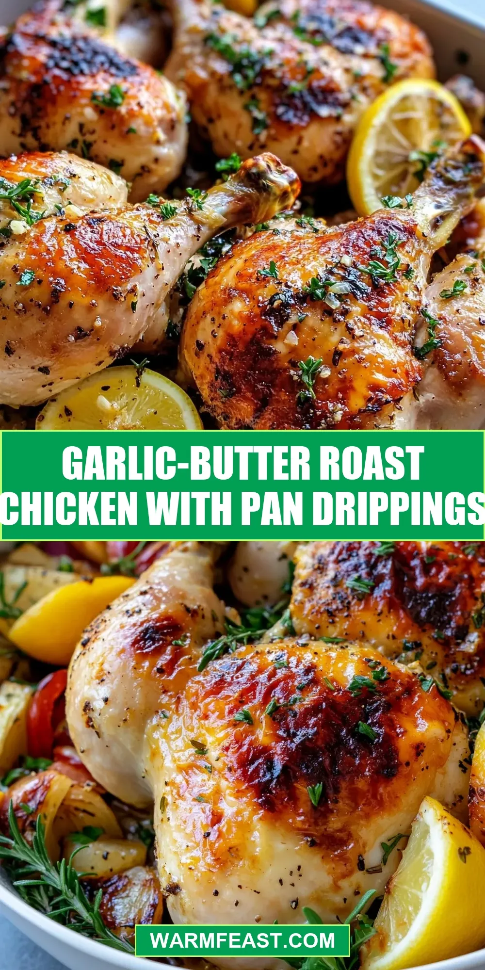 Easy Garlic-Butter Roast Chicken With Pan Drippings