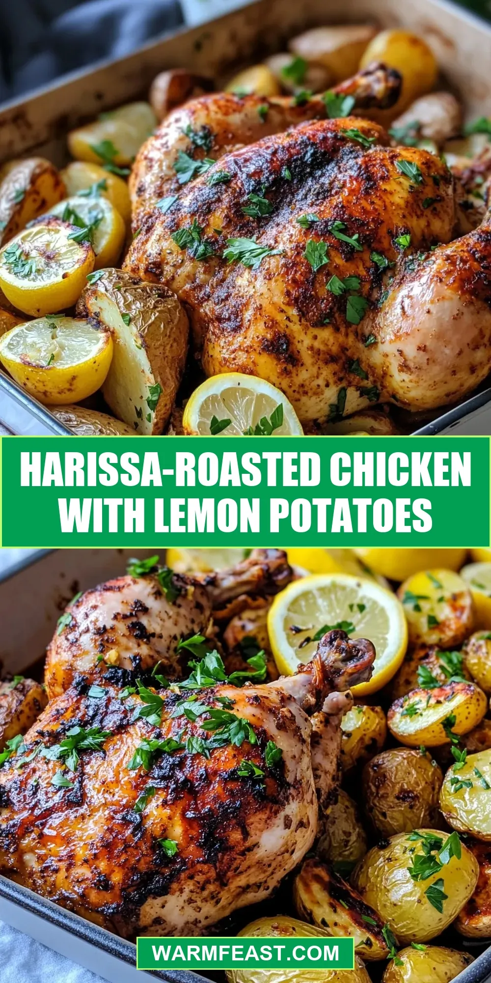 The Best Harissa-Roasted Chicken With Lemon Potatoes Ever