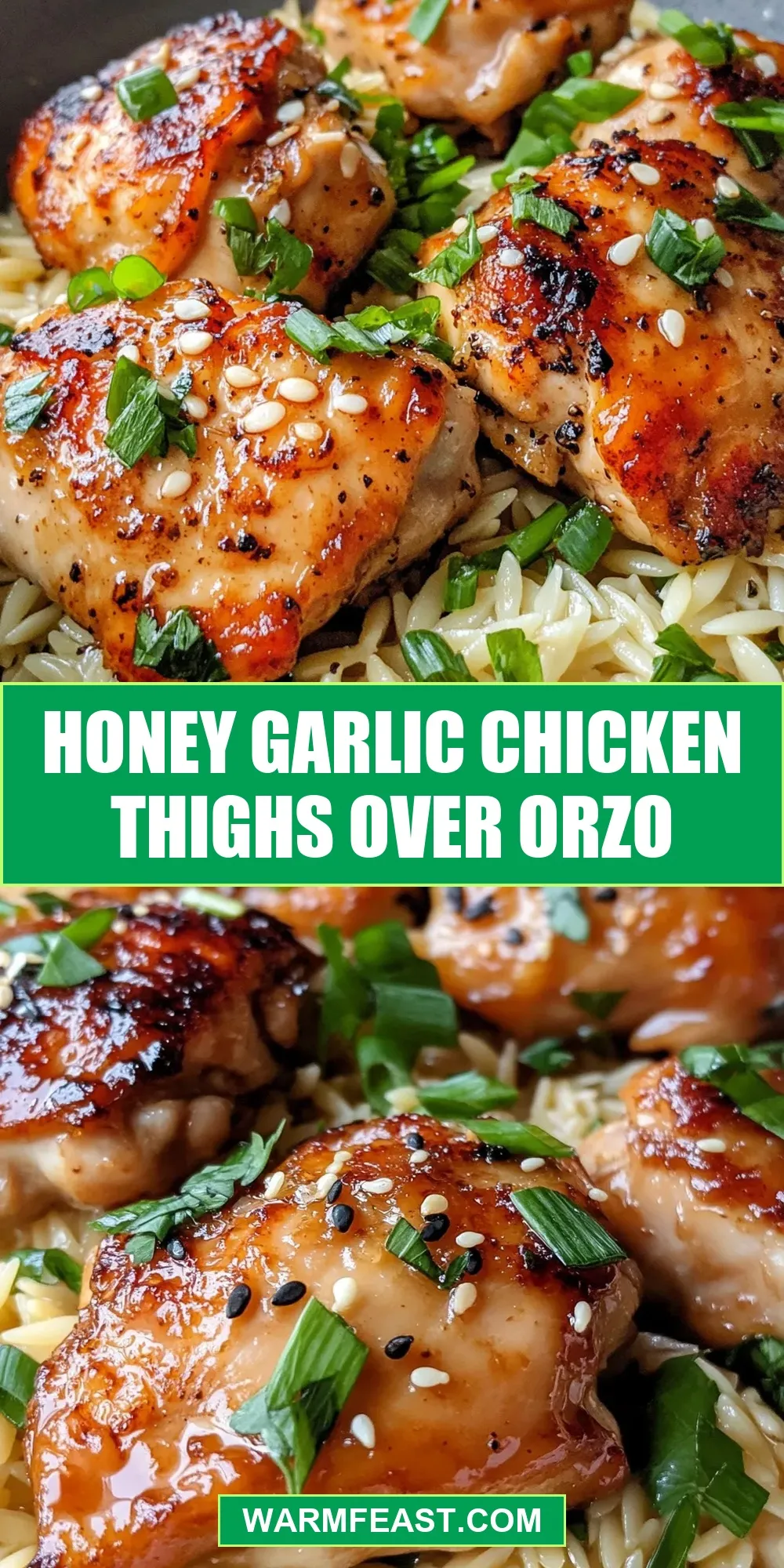 How To Make Amazing Honey Garlic Chicken Thighs Over Orzo