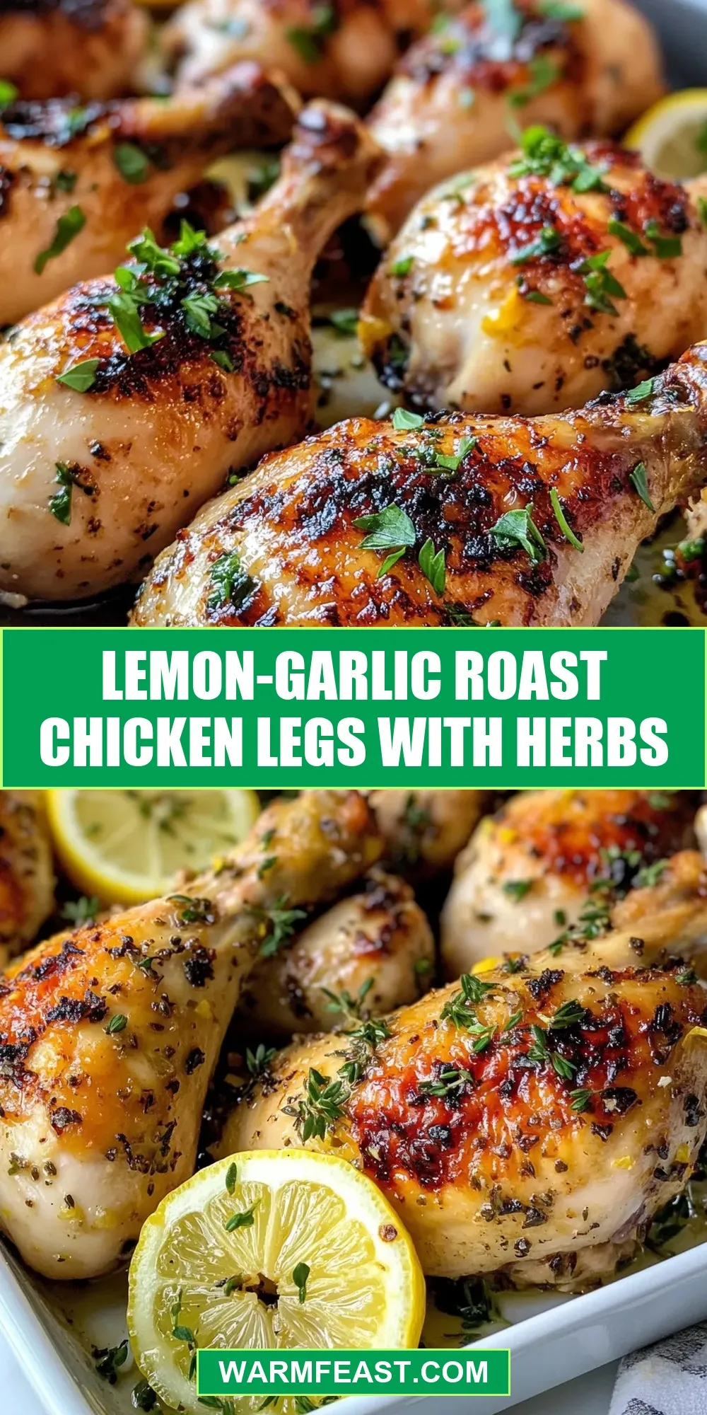 How To Make Creamy Lemon-Garlic Roast Chicken Legs With Herbs
