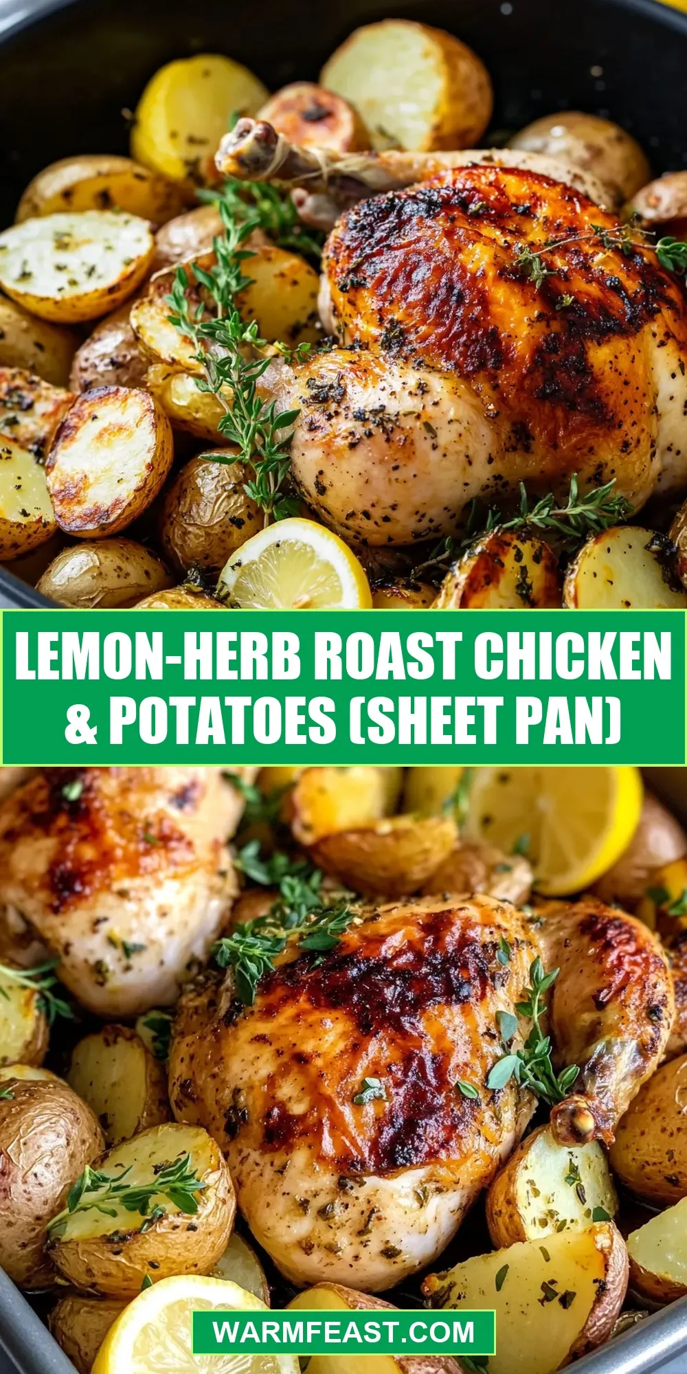 How To Make Simple Lemon-Herb Roast Chicken & Potatoes (Sheet Pan)
