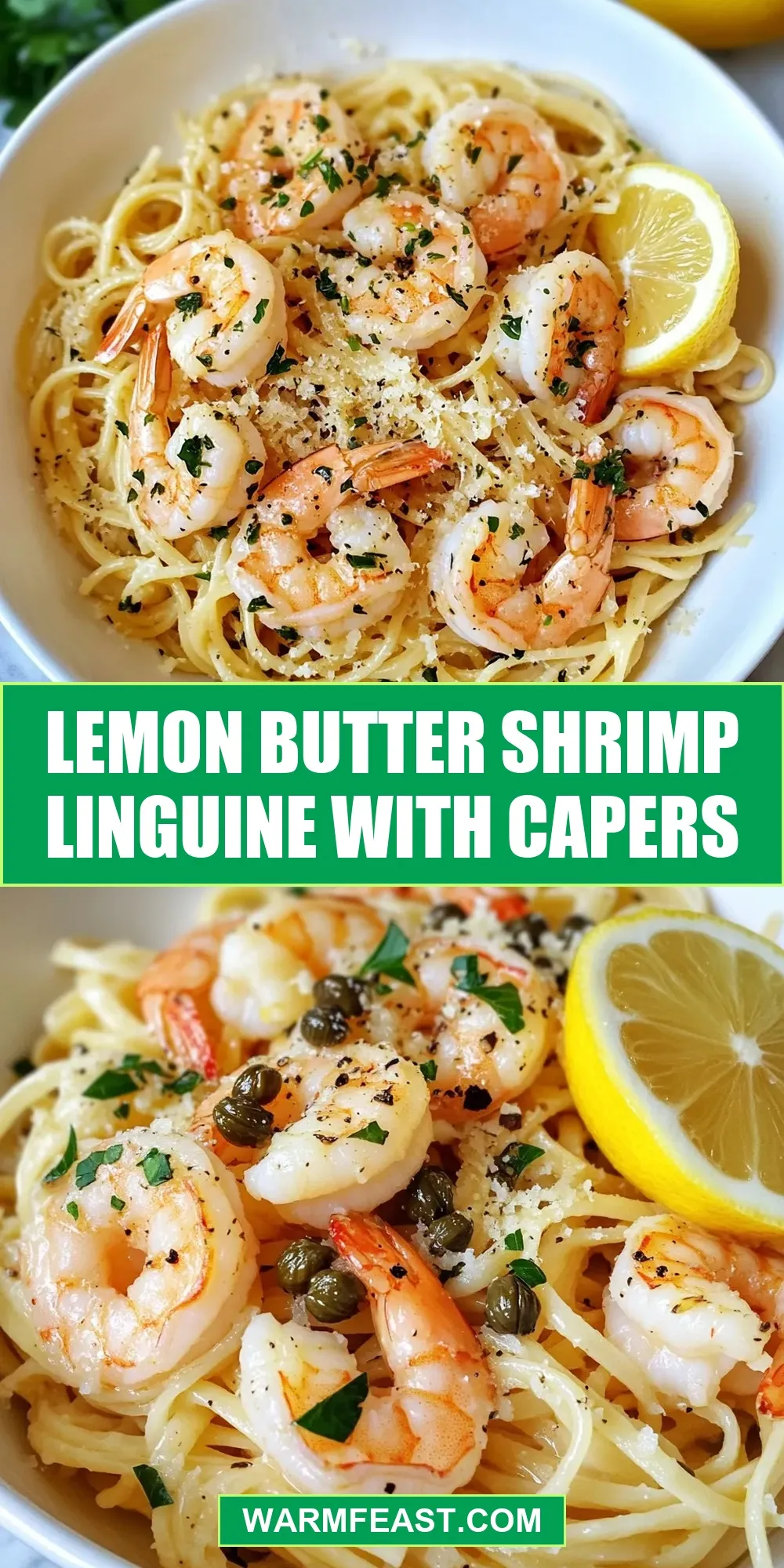 Lemon Butter Shrimp Linguine With Capers (Simple & Delicious)