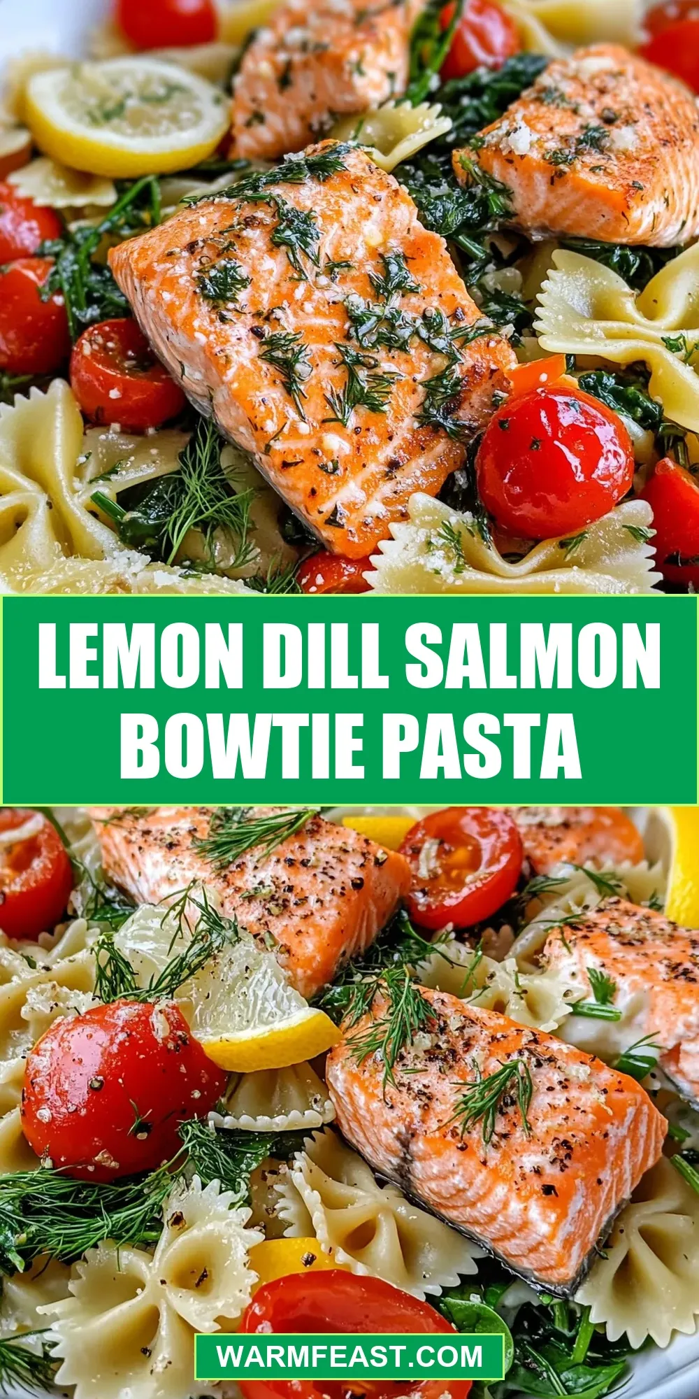 Easy Lemon Dill Salmon Bowtie Pasta Recipe