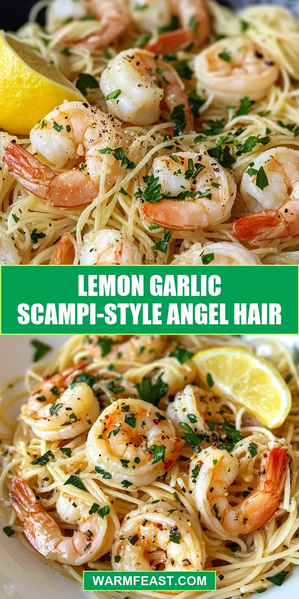 Savory Lemon Garlic Scampi-Style Angel Hair