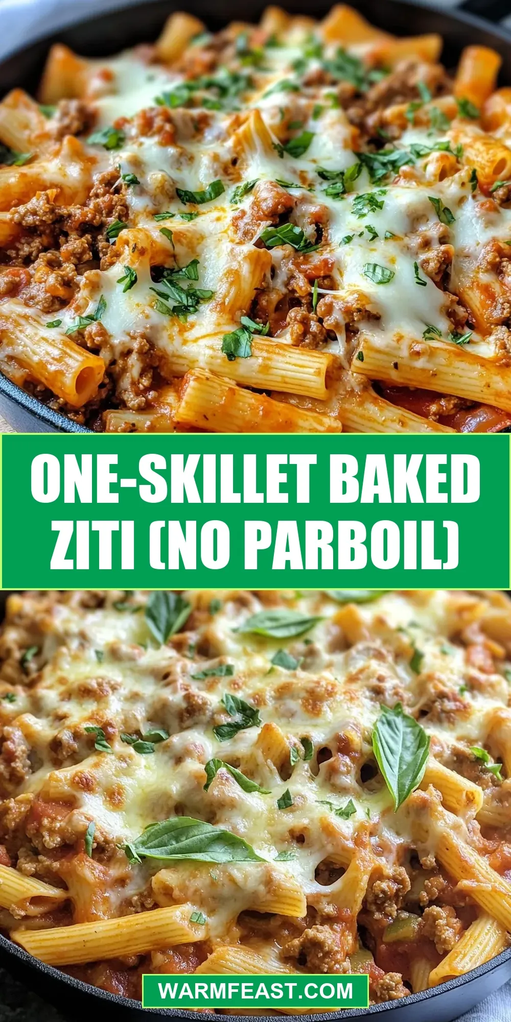 Quick One-Skillet Baked Ziti (No Parboil)
