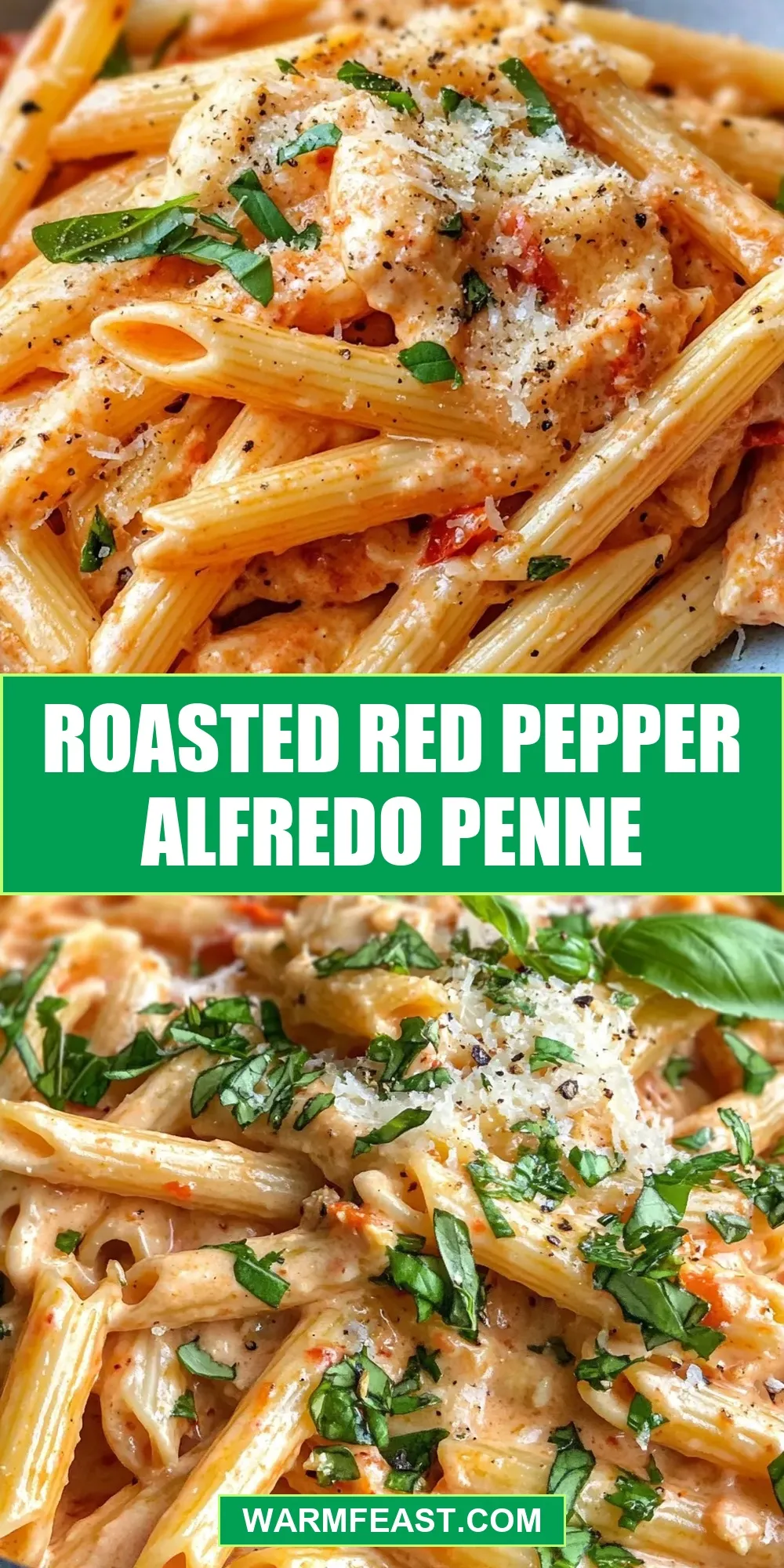 Easy Roasted Red Pepper Alfredo Penne Recipe
