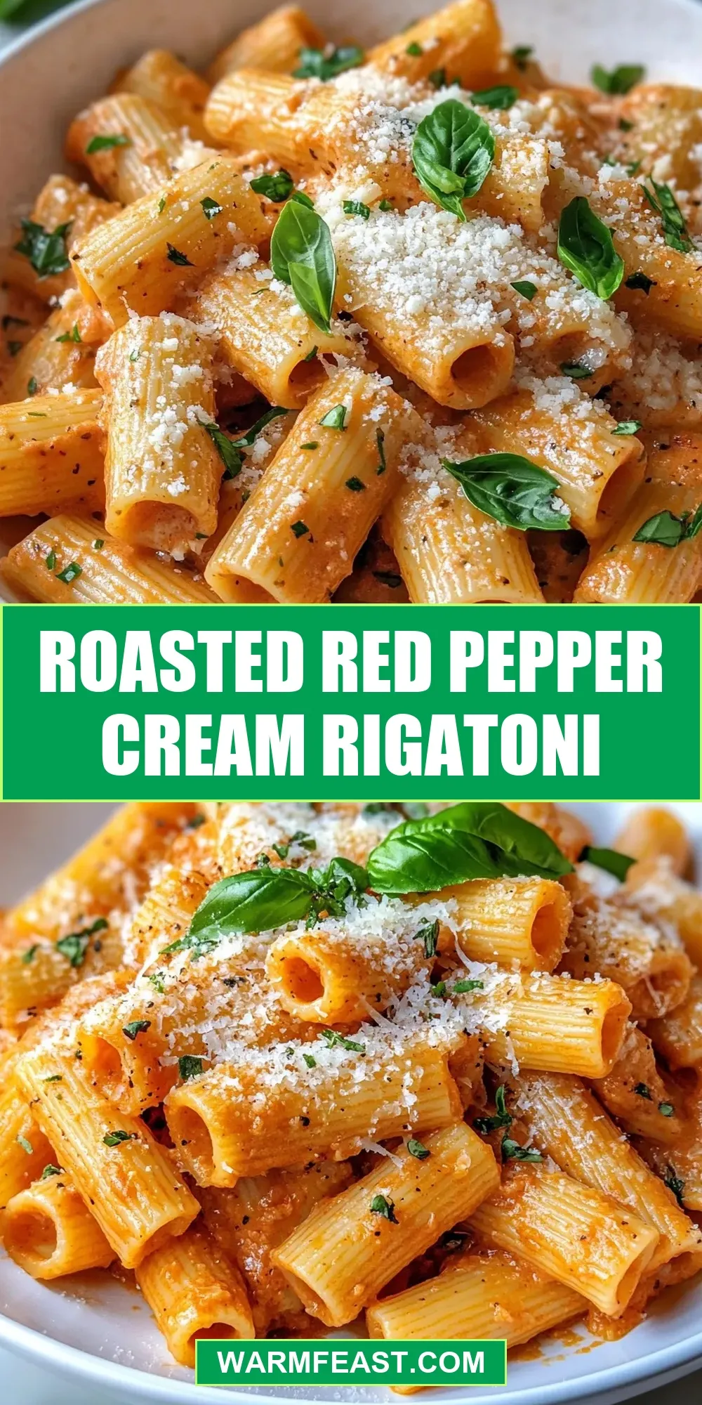 The Best Roasted Red Pepper Cream Rigatoni Ever