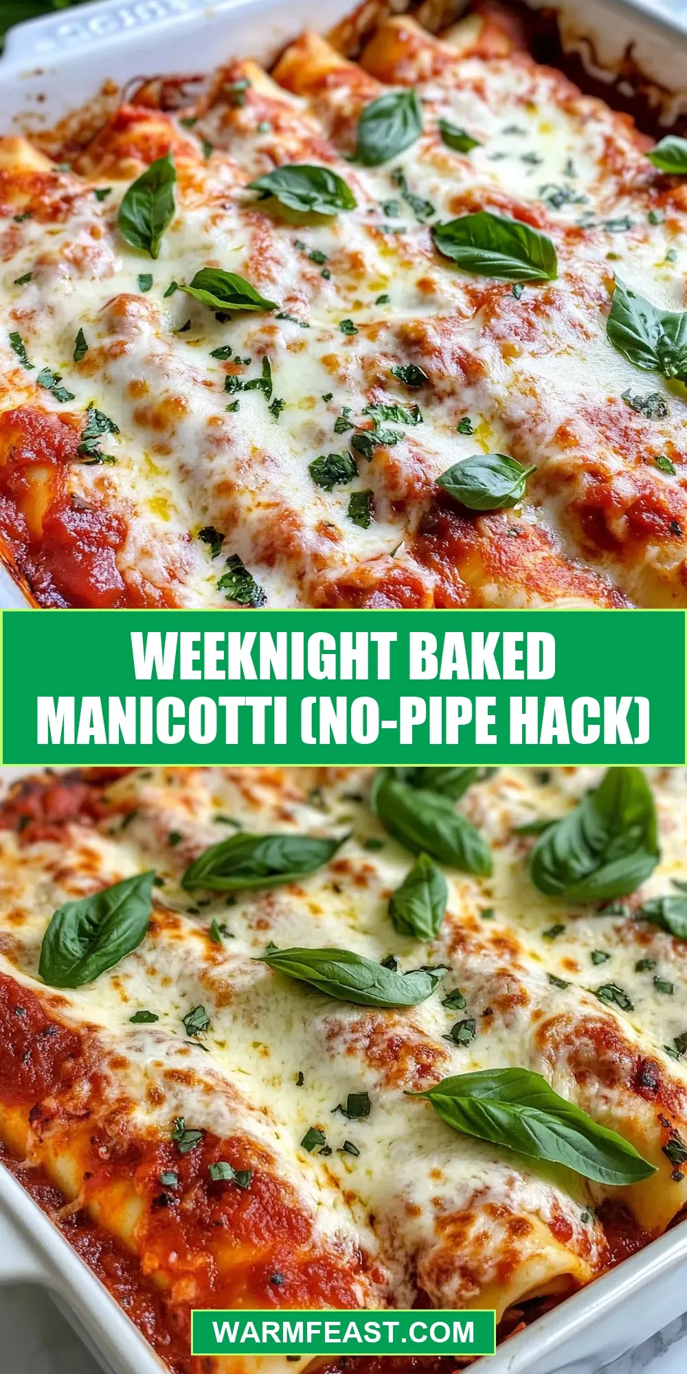 Weeknight Baked Manicotti (No-Pipe Hack) (Ultimate & Delicious)