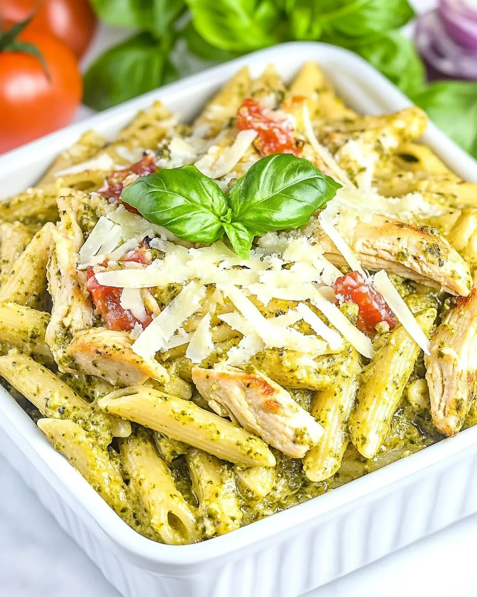 Classic Cheesy Chicken Pesto Pasta image
