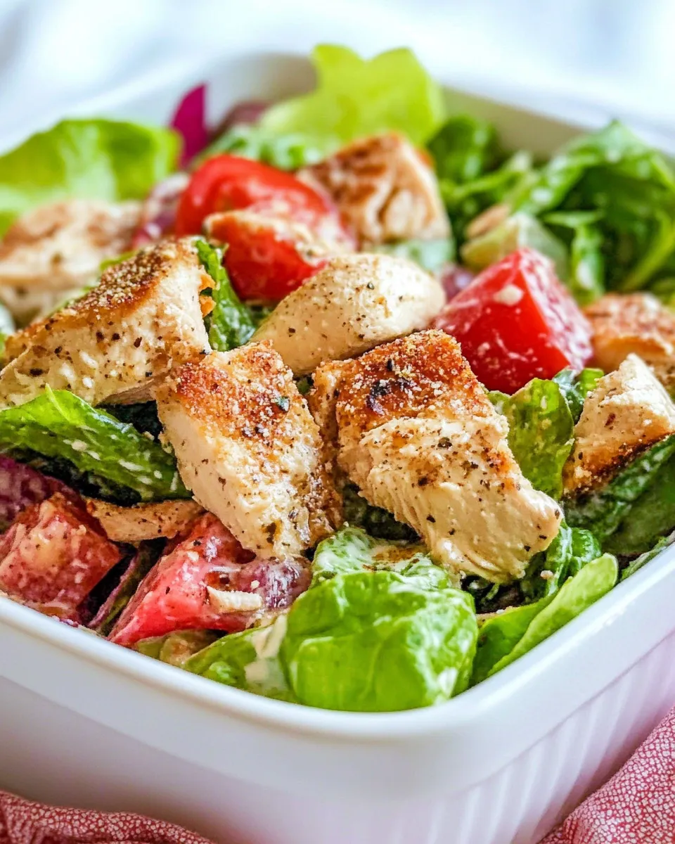 Delicious Chicken Caesar Salad shot