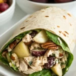 Homemade Chicken Salad Wrap with Apples, Grapes, and Spicy Pecans photo