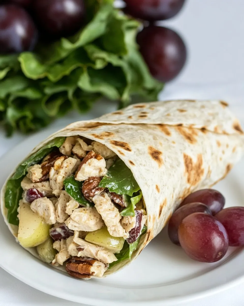 Easy Chicken Salad Wrap with Apples, Grapes, and Spicy Pecans recipe photo