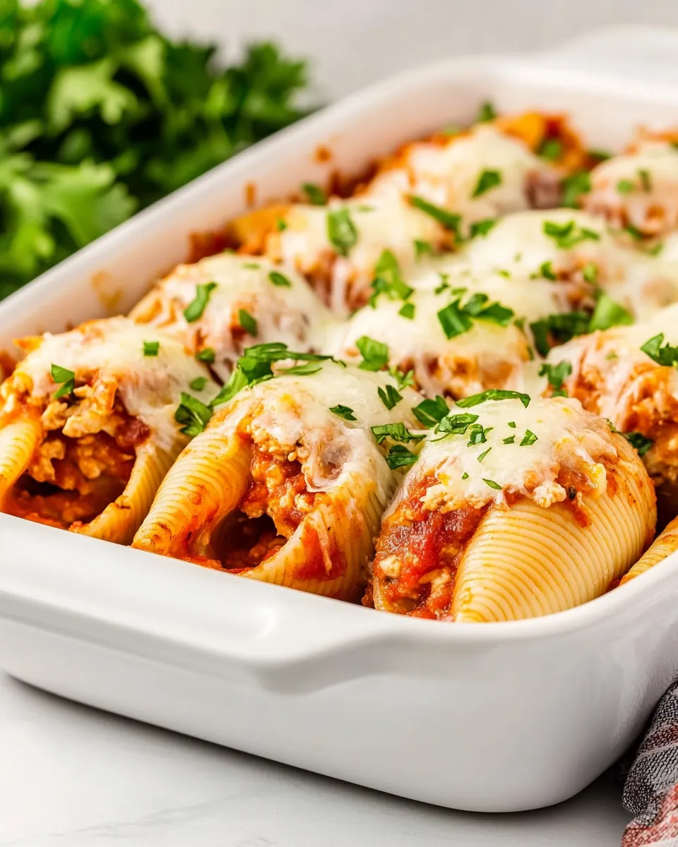Delicious Chicken Stuffed Shells shot