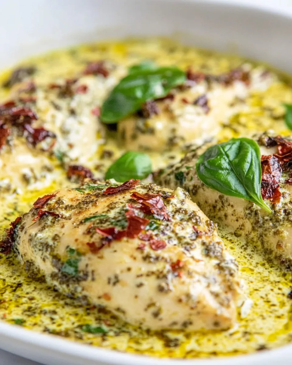 Easy Creamy Pesto Chicken (Dairy-Free, Paleo, Keto) dish photo