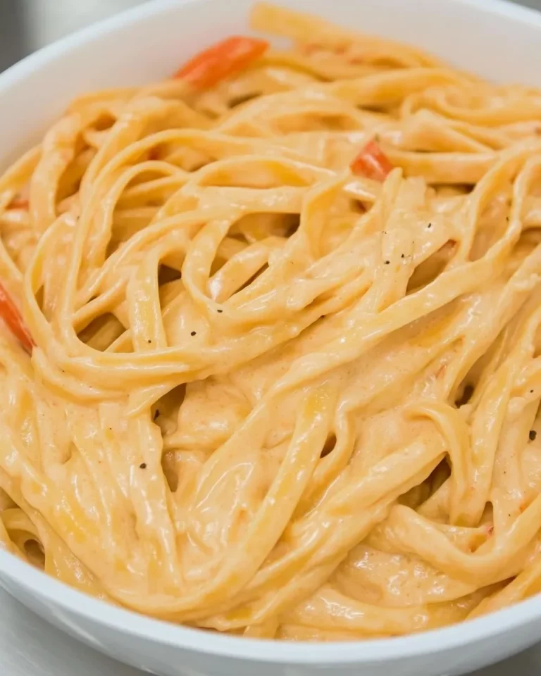 Easy Creamy Red Pepper Alfredo Pasta photo