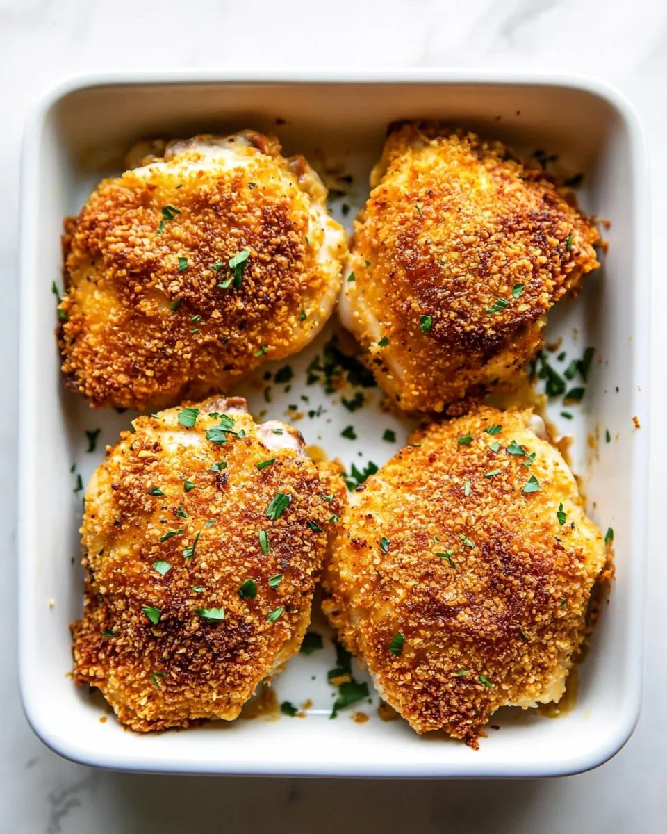 Homemade Crispy Baked Chicken Thighs recipe photo