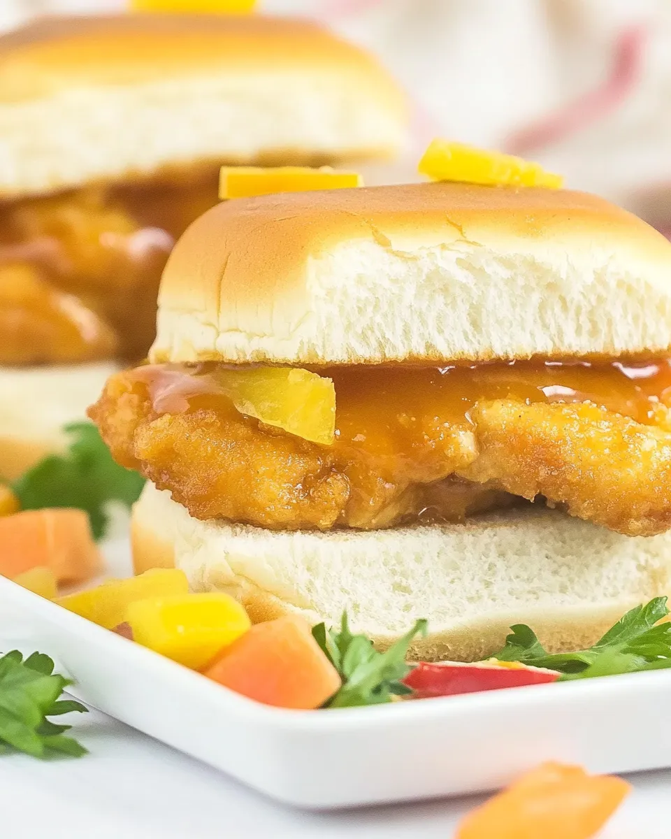 Savory Crispy Honey Mustard Chicken Sliders image