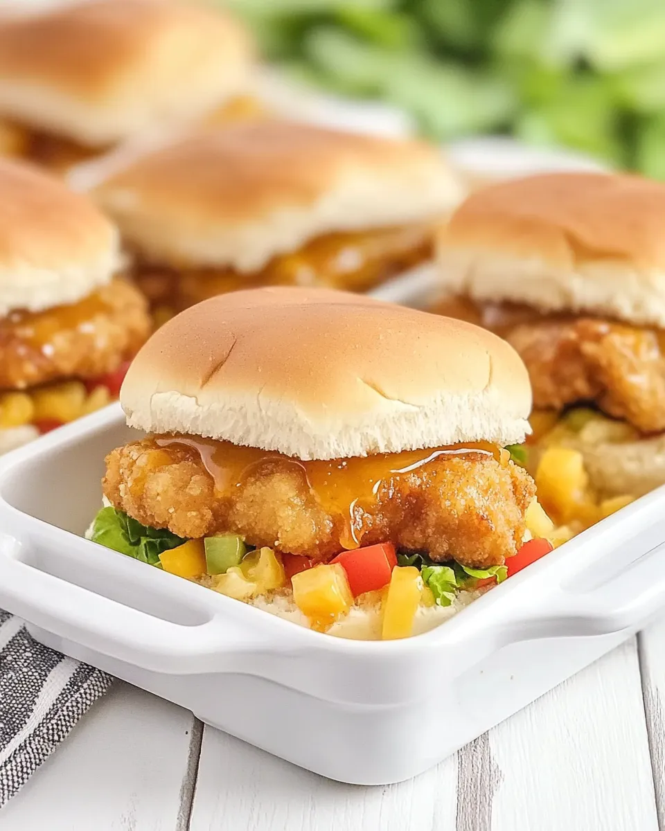 Delicious Crispy Honey Mustard Chicken Sliders recipe photo