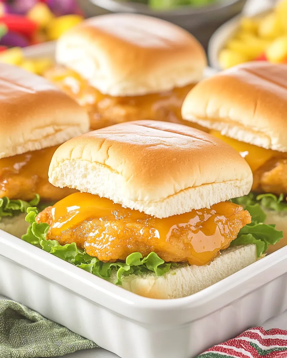Easy Crispy Honey Mustard Chicken Sliders shot