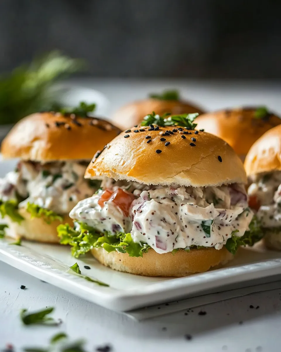 Delicious Healthy Chicken Salad Sliders shot