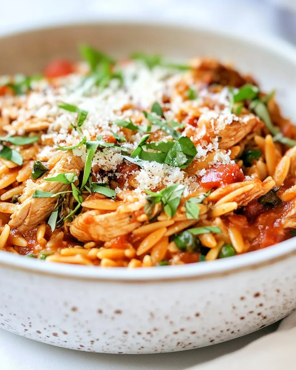Delicious Italian Chicken Orzo (One pot!) image