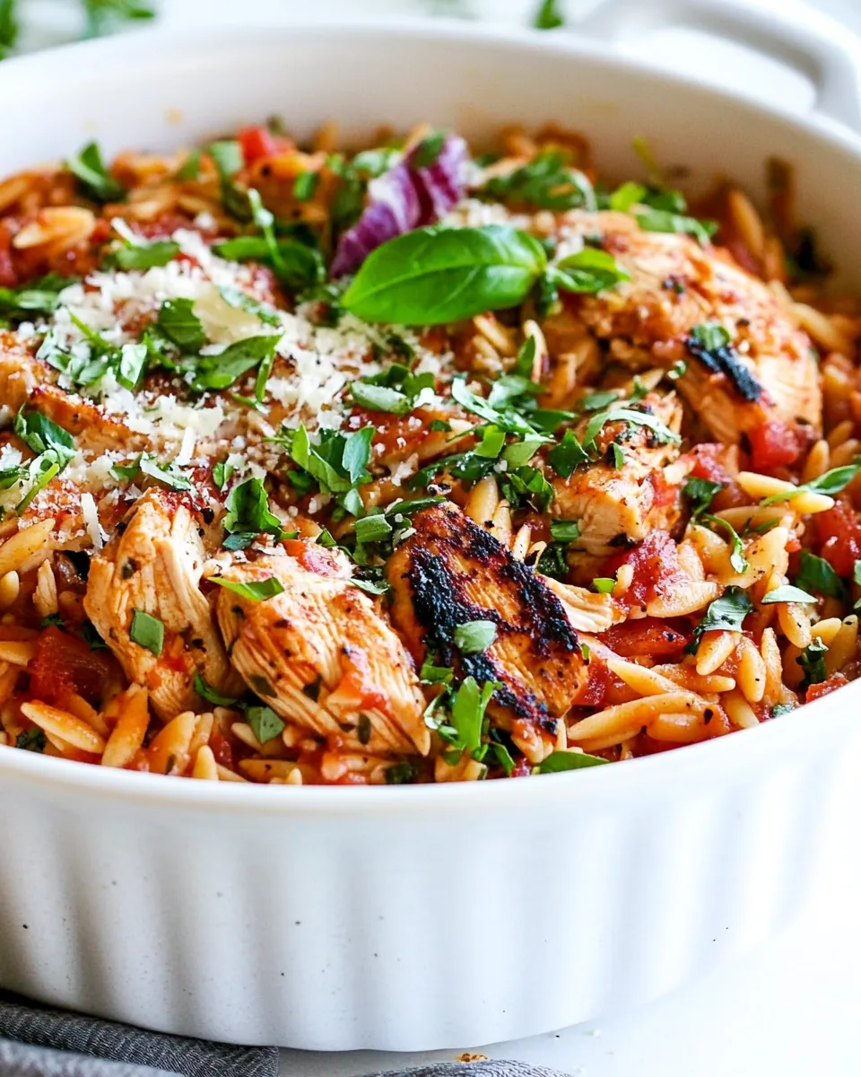 Quick Italian Chicken Orzo (One pot!) recipe photo