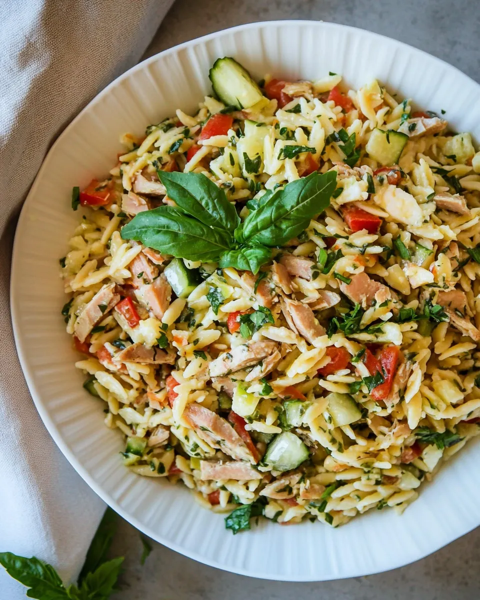 Delicious Mediterranean Tuna Orzo Salad image