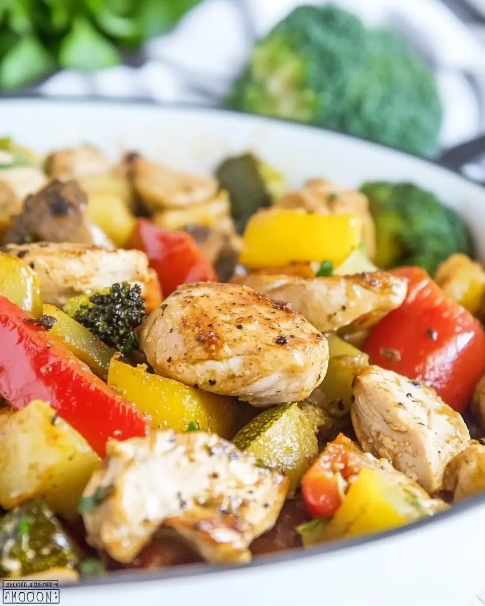 Delicious One Pan Italian Chicken and Veggie Skillet image