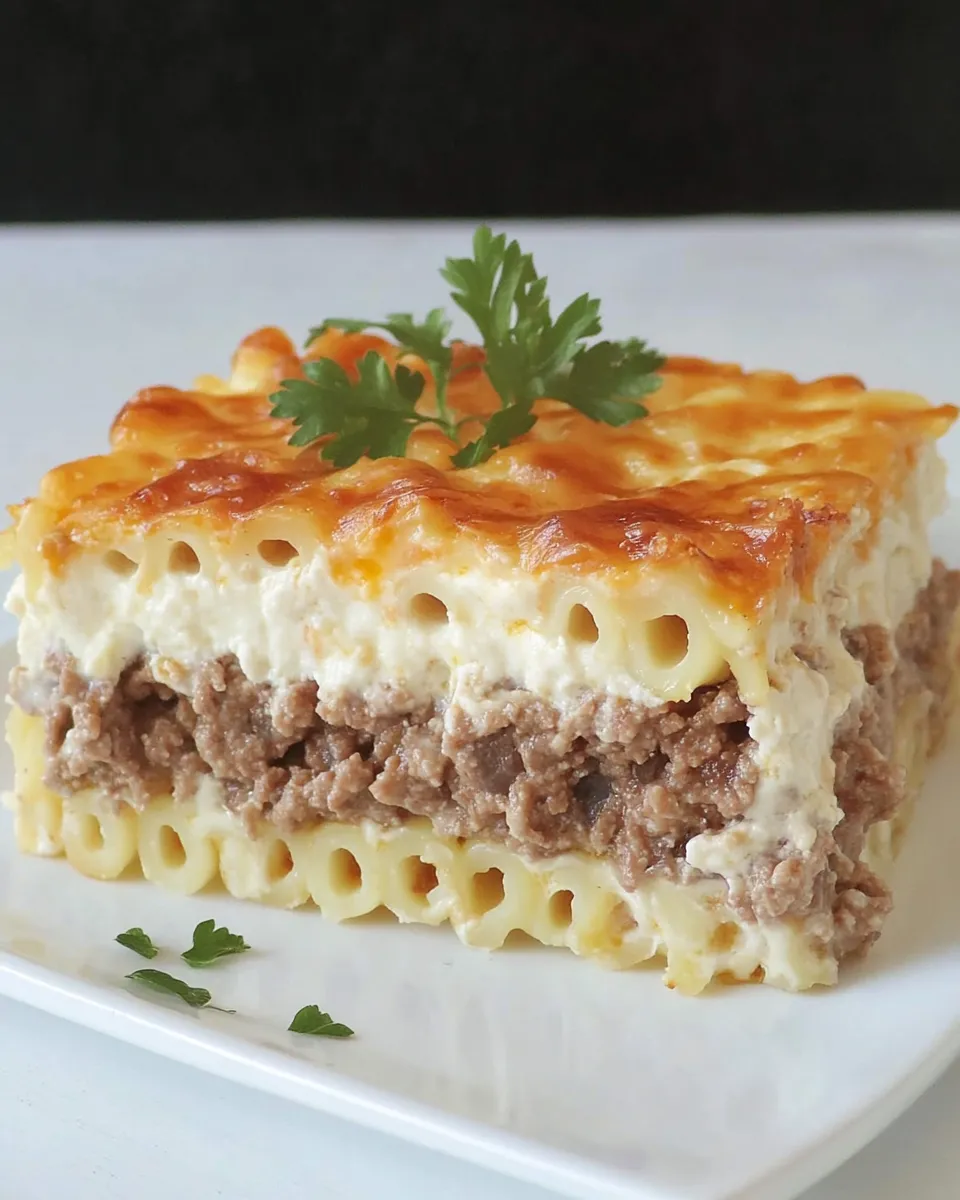 Delicious Pastitsio (Greek Lasagna) shot