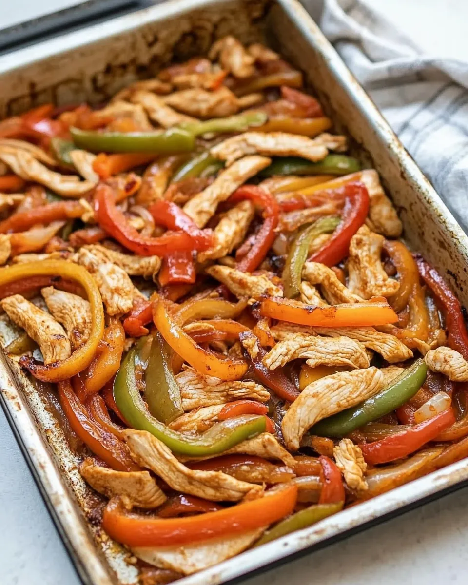 Delicious Sheet Pan Chicken Fajitas shot