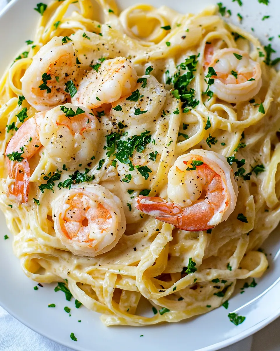 Classic Shrimp Fettuccine Alfredo image