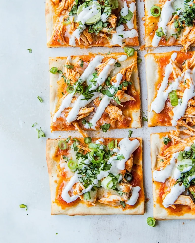 Homemade Skinny Buffalo Chicken Flatbread Pizza photo