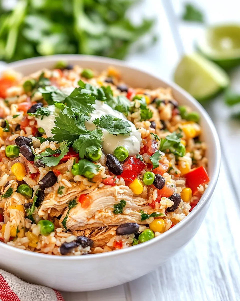 Tasty Southwestern Chicken And Rice shot