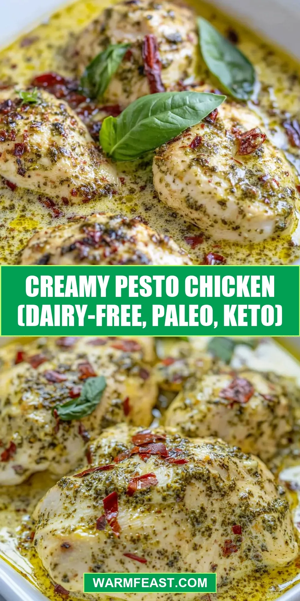 How To Make Delicious Creamy Pesto Chicken (Dairy-Free, Paleo, Keto)