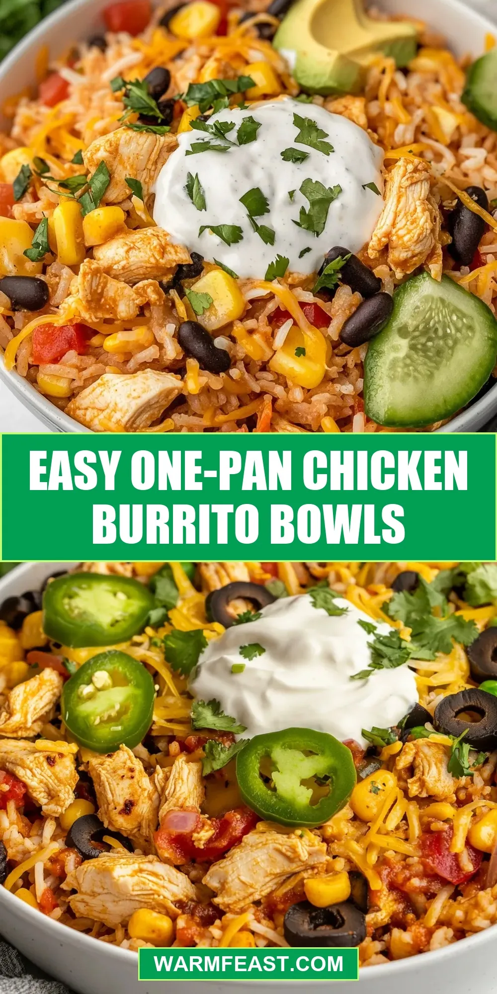 The Best Easy One-Pan Chicken Burrito Bowls Ever