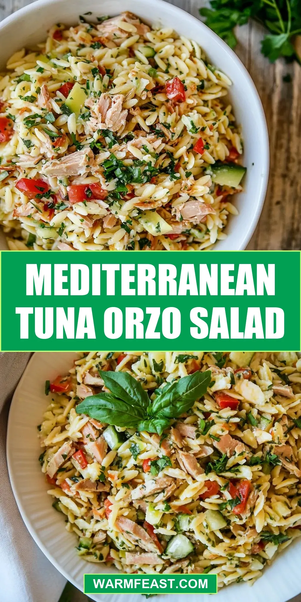 Mediterranean Tuna Orzo Salad (Amazing & Delicious)