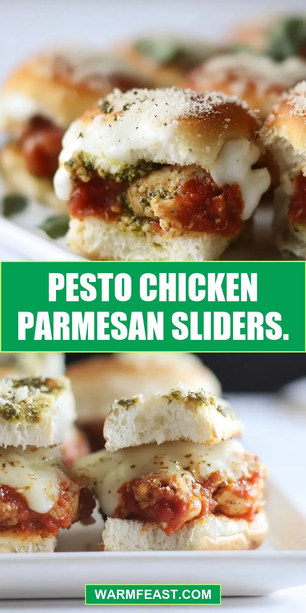 Pesto Chicken Parmesan Sliders. (Simple & Delicious)