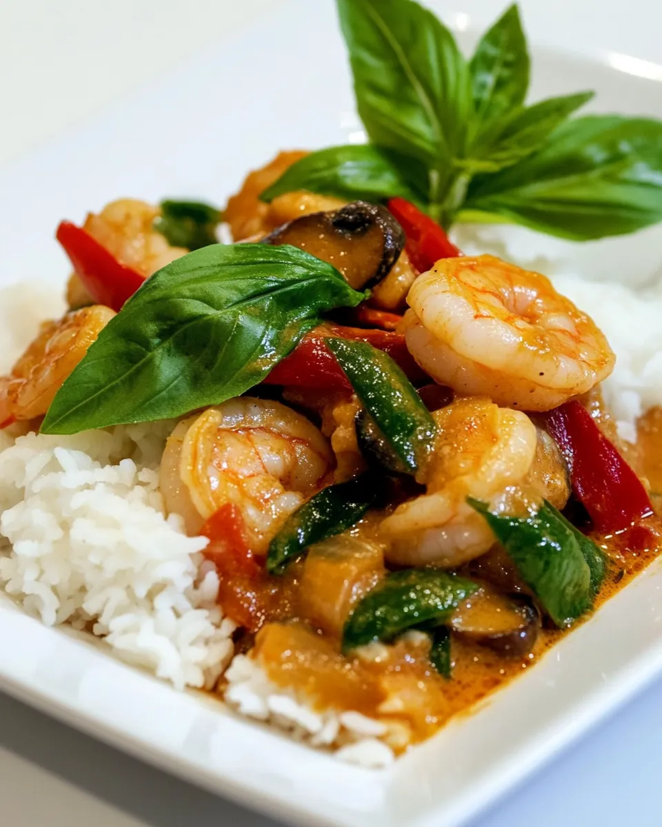 Delicious 10-Minute Shrimp and Mushroom Thai Curry image